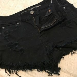 Black jean shorts